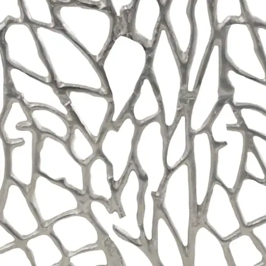 Coral Inspired Single Panel Aluminum Fireplace Screen Silver {4}