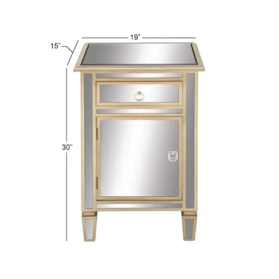 Beige Mirror Glam Cabinet, 30" x 19" x 15" {11}
