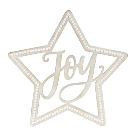 15.75" Beaded Wood Star with Joy Sentiment Set {3}