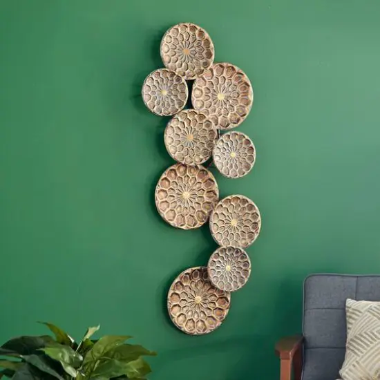 50" Gold Metal Eclectic Abstract Wall Decor {7}