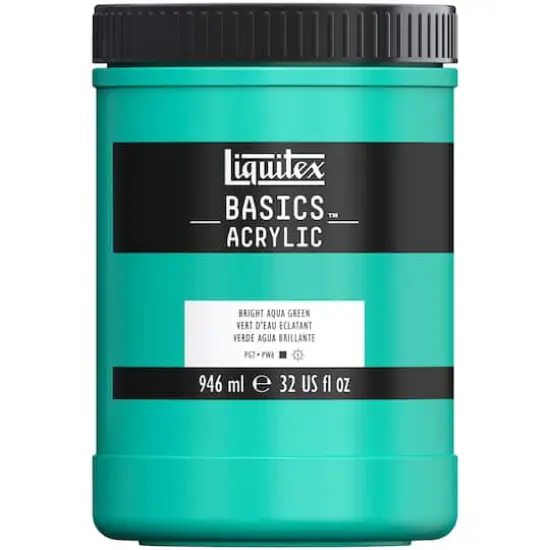 Liquitex&reg; BASICS&trade; Acrylic Paint Jar, 32oz.Bright Aqua Green {1}