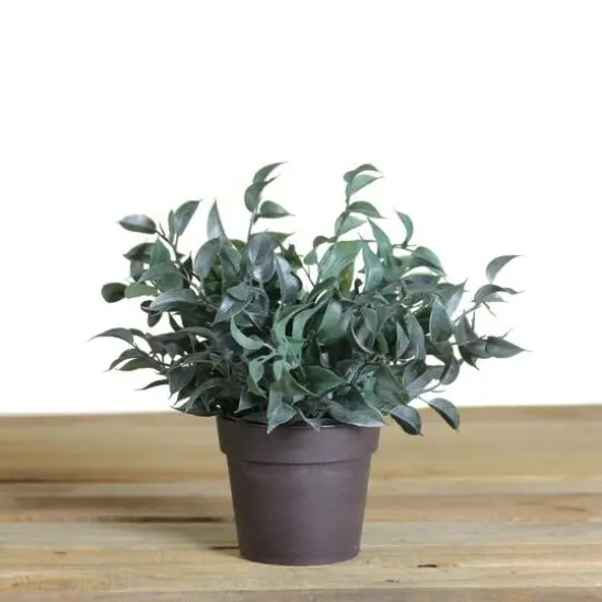 9.5" Decorative Artificial Greenery in Brown Pot {3}