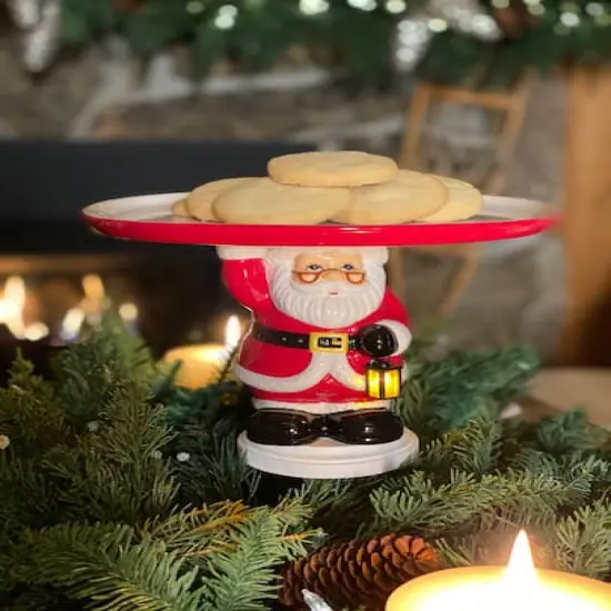 Lit Santa Cake Plate {3}