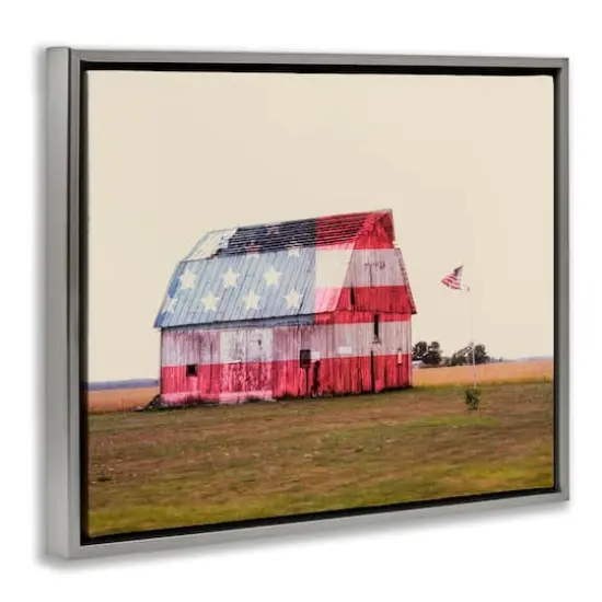 Stupell Industries Americana Farmhouse Barn Floater Framed Art Gray {4}