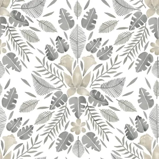 RoomMates Gray & Taupe Gray Cat Coquillette Tropical Peel & Stick Wallpaper {1}