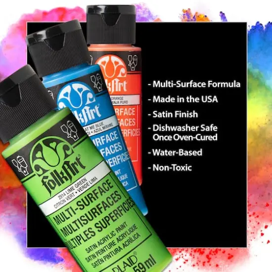 FolkArt&reg; Satin Acrylic Craft Paint 12 Color Set {5}