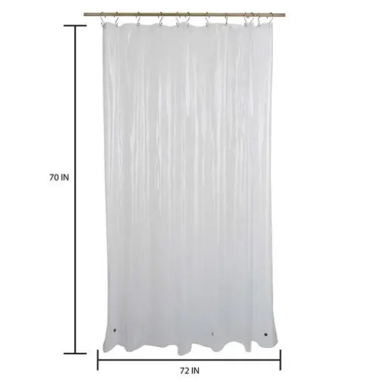 Bath Bliss Sanitized Shower Liner PVC Super Clear {5}