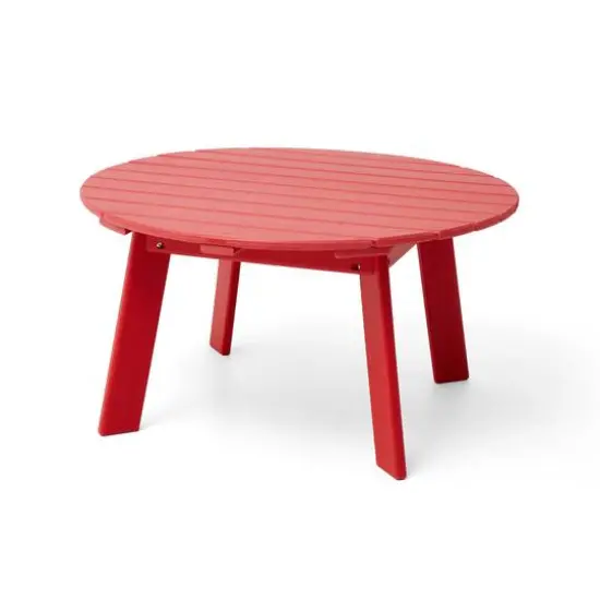 Glitzhome&reg; 35.5" Round Outdoor Coffee Table Red {1}