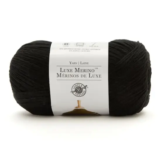 Luxe Merino&trade; Solid Yarn by Loops & Threads&reg; Black {1}