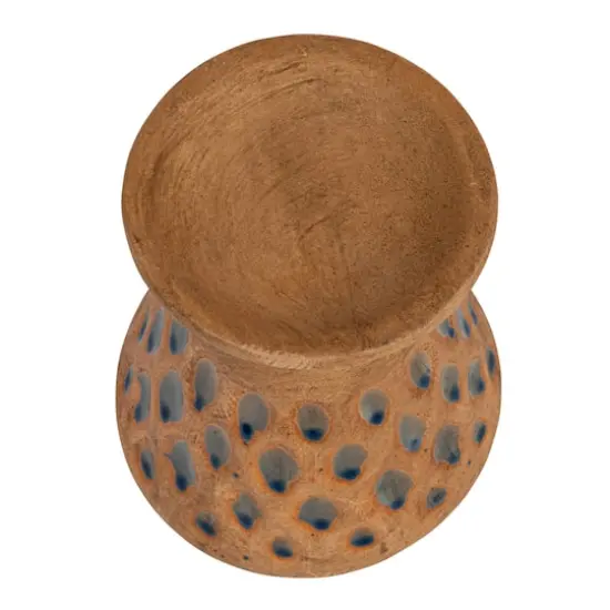 Hello Honey&reg; 6.5" Terra Cotta Debossed Candle Pillar Holder {5}