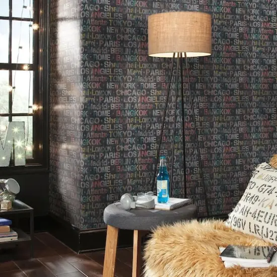 RoomMates Cities Of The World Peel & Stick Wallpaper Pink/Yellow {6}