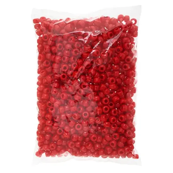 John Bead 9mm Opaque Plastic Pony Beads, 1,000ct. Red {5}