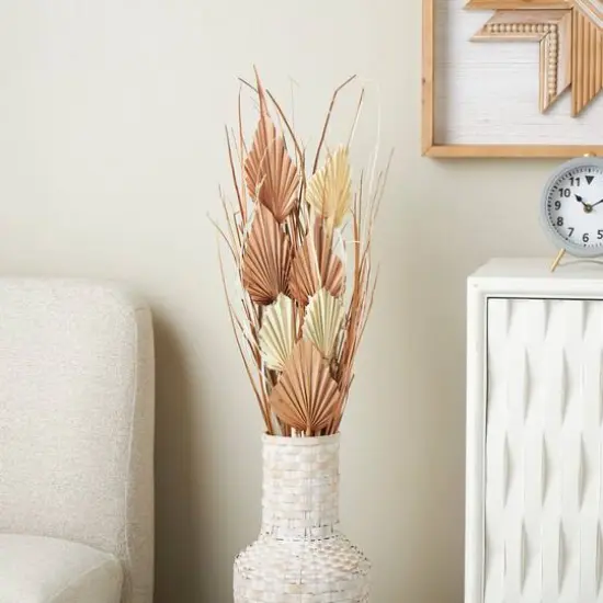 Brown Dried Fan Palm Leaf & Grass Bundle {6}