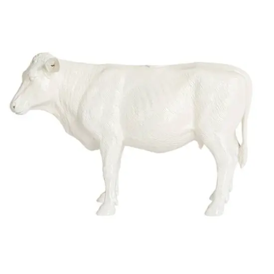 Hello Honey&reg; 12" White Rustic Farmhouse Cow Taper Candle Holder {7}