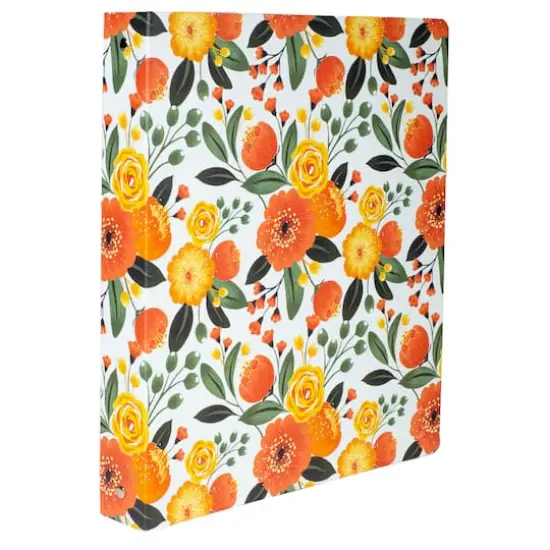 Steel Mill & Co.&reg; 1" Orange Floral 3-Ring Binder {1}