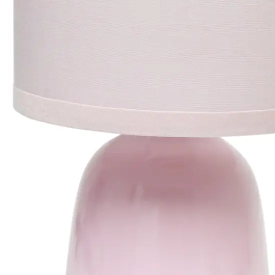 Simple Designs 10" Thimble Base Ceramic Table Lamp Light Pink {6}