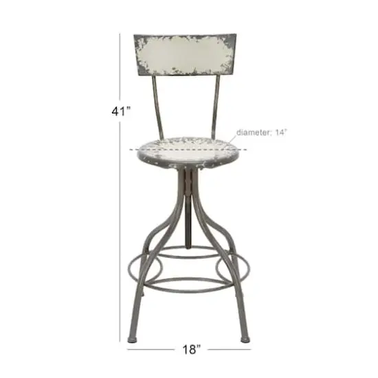 41" Metal Vintage Bar Chair Beige {7}