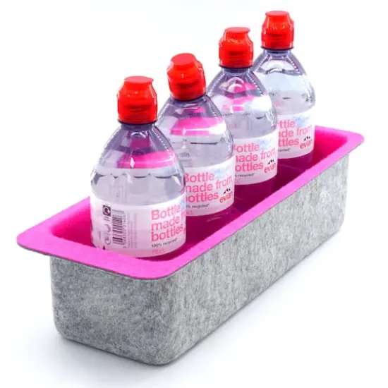 Welaxy Felt Adjustable 4 Slot Drawer Organizer Bin Hot Pink {1}