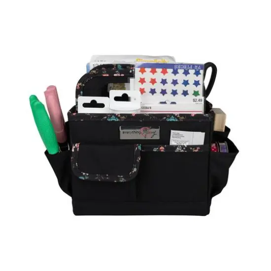 Everything Mary Black & Floral Collapsible Craft Caddy {5}