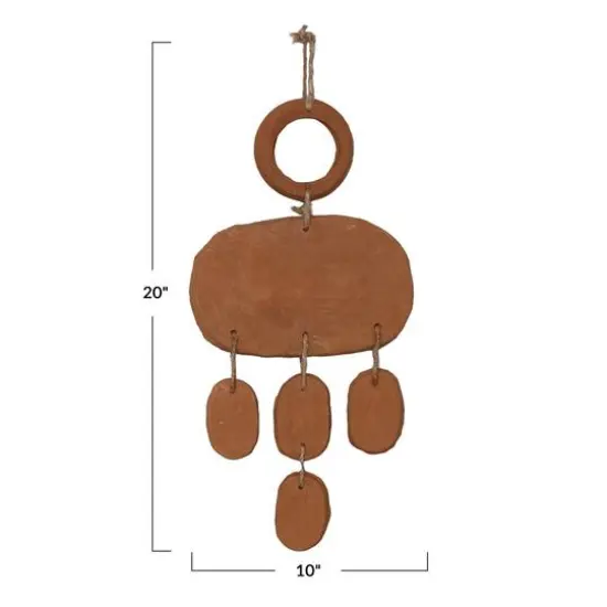 Hello Honey&reg; 20" Handmade Natural Terra Cotta Wall Hanging with Jute Hanger {4}