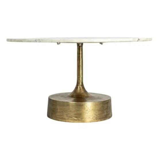 Hello Honey&reg; Gold Luxe Aluminum and Marble Coffee Table {6}