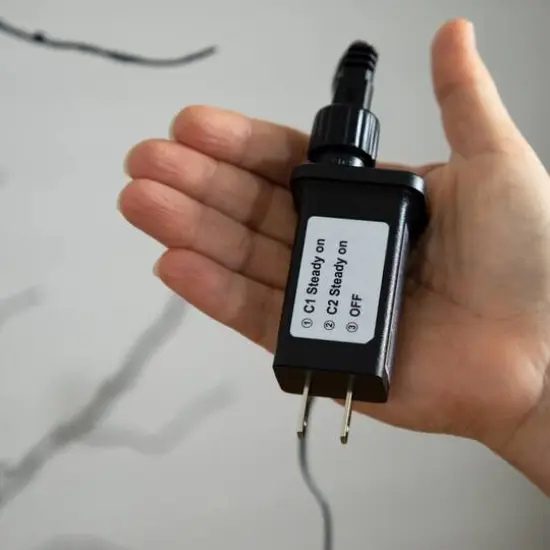 6ft. Orange & Purple LED Pre-Lit Halloween Deluxe Black Twig Artificial Fall Tree {8}