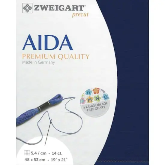 Zweigart&reg; Stern-Aida 14 Count Pre-Cut Fabric Marine Blue {1}