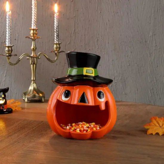 Mr. Halloween 11" Motion Activated Ceramic Jack-O-Lantern Candy Bowl {3}
