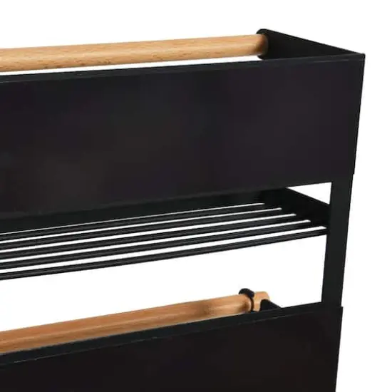 Household Essentials 26" Metal Magnetic Organizer Rack Black {7}