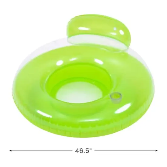 Pool Central 4ft. Green Inflatable Inner Tube Swimming Pool Float with Backrest {5}