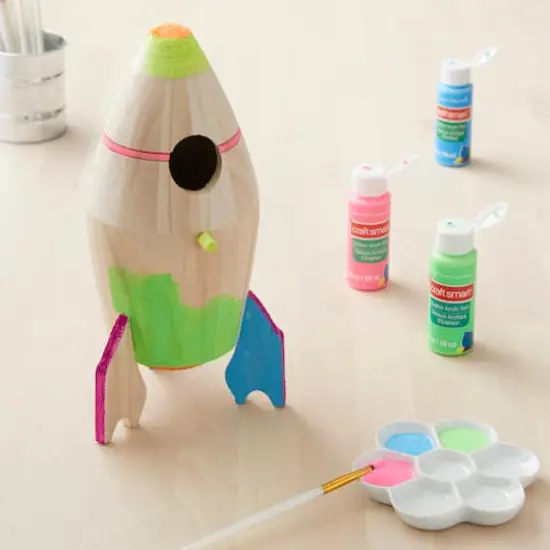 10.5" Rocket Ship Wood Birdhouse by Make Market&reg; {3}