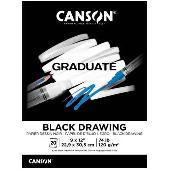 Canson&reg; Graduate Foldover Black Drawing Pad, 9" x 12" {1}