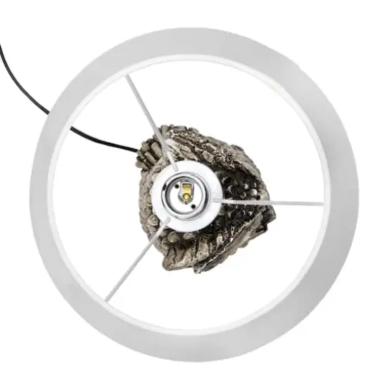 Simple Designs&trade; 20" Brown and White Owl Table Lamp with Shade White Shade {7}