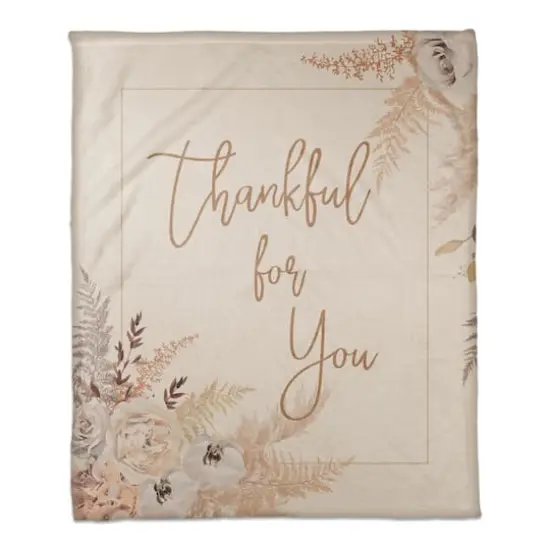 Thankful For You Coral Fleece Blanket {1}