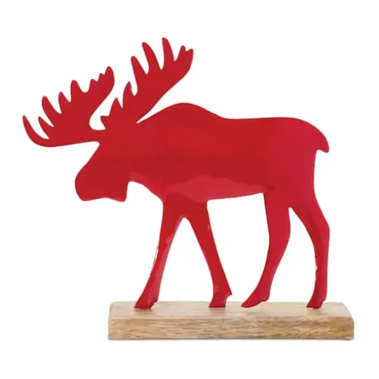8.75" Metal Moose Silhouettes with Wood Bases, 2ct. {3}