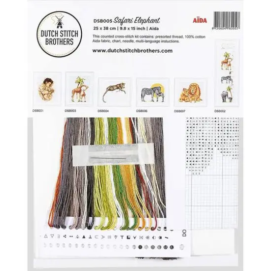 Thea Gouverneur Safari Elephant Cross Stitch Kit {6}