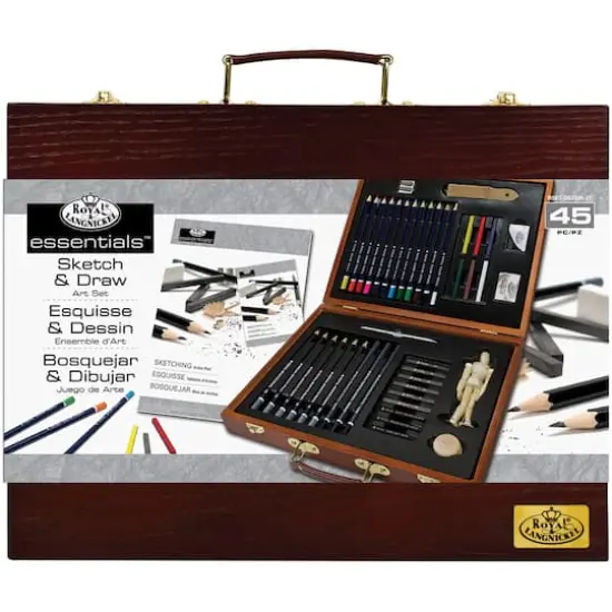 Royal & Langnickel&reg; Essentials&trade; Sketch & Draw Wooden Box Art Set {3}