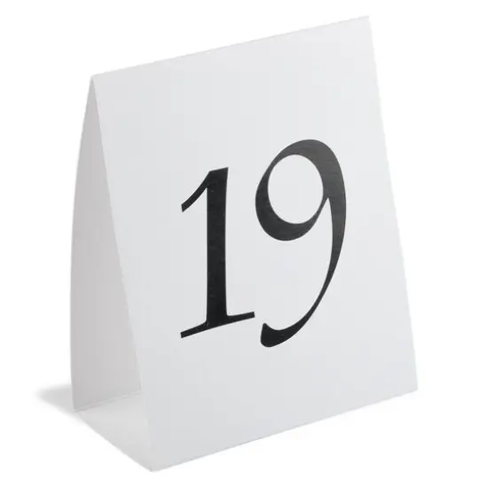 JAM Paper 4" x 5" White with Black Calligraphy Font 13-24 Table Number Tent Cards, 2 Packs of 12 {5}