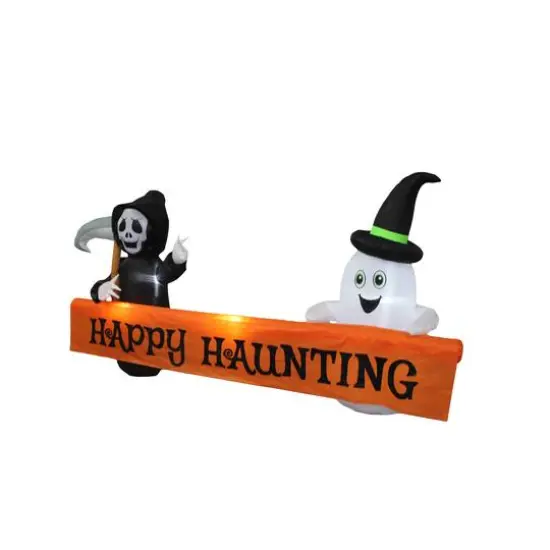 8ft. Inflatable Happy Haunting Banner {4}