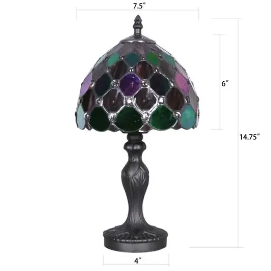 14.75" Black, Green & Purple Glass Lamp by Ashland&reg; {5}