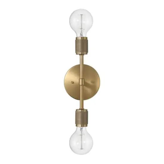 Hello Honey® Maxim 19" Gold Modern Minimalist Metal Exposed 2-Bulb Wall Sconce {9}