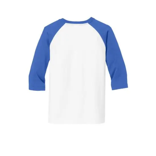 Port & Company Youth Raglan Tee White/Royal {5}