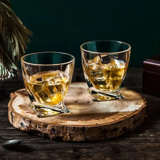 JoyJolt&reg; 10.8oz. Atlas Crystal Whiskey Glasses, 2ct. {3}