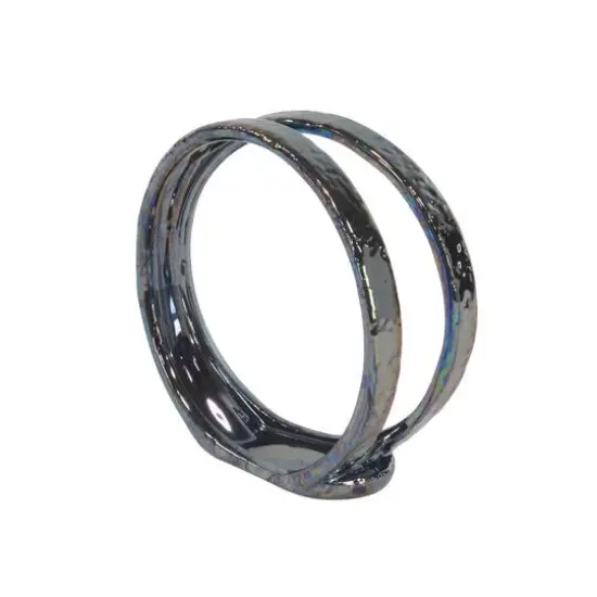 14" Silver Ceramic Glam Candlestick Holder Set {6}