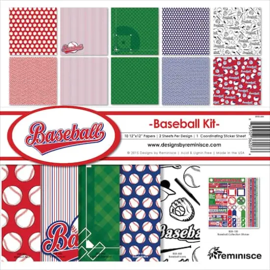 Reminisce Collection Kit 12"X12"-Baseball {1}