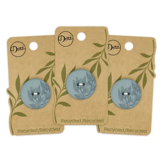 Dritz&reg; 28mm Dark Turquoise Recycled Hemp Round Floral Button, 3ct. {7}