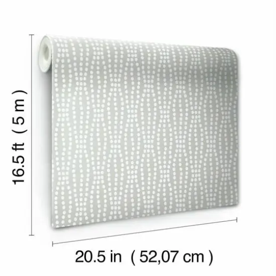 RoomMates Strands Peel & Stick Wallpaper Taupe and white {9}