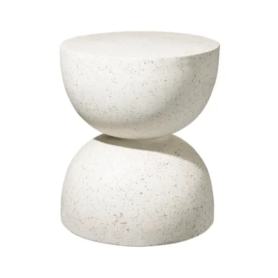 Glitzhome&reg; 18" Multi-Functional Terrazzo Garden Stool White {1}