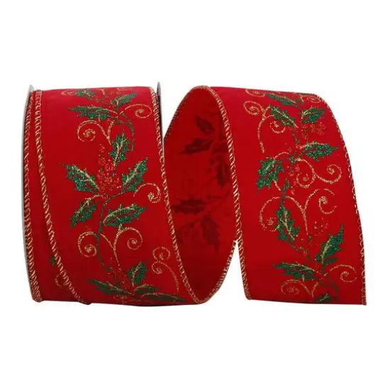 JAM Paper 2.5" x 25yd. Wired Holly Hope Ribbon {1}