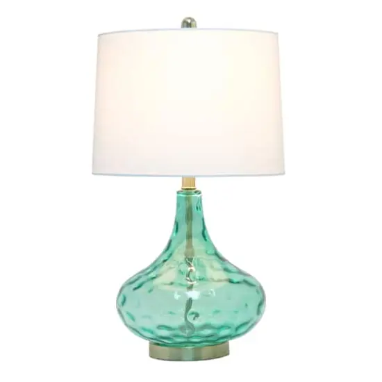 Lalia Home Classix 24" Seafoam Green Dimpled Glass Table Lamp {3}